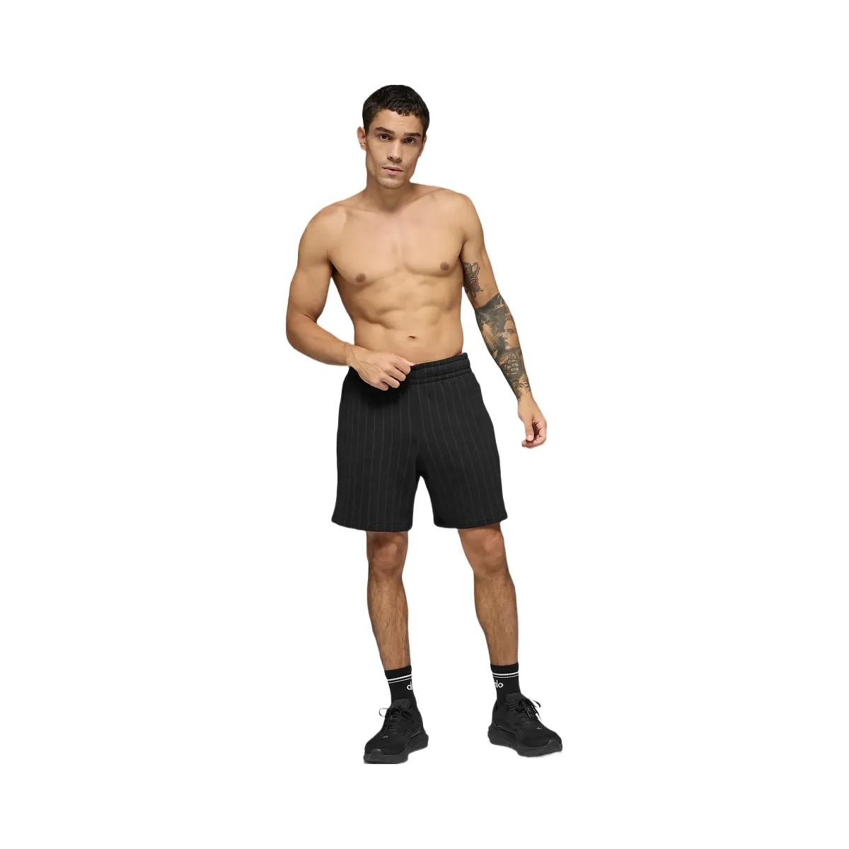 Alo Men's 7" Pinstripe Short - Black Pinstripe - HypeFly India View 1