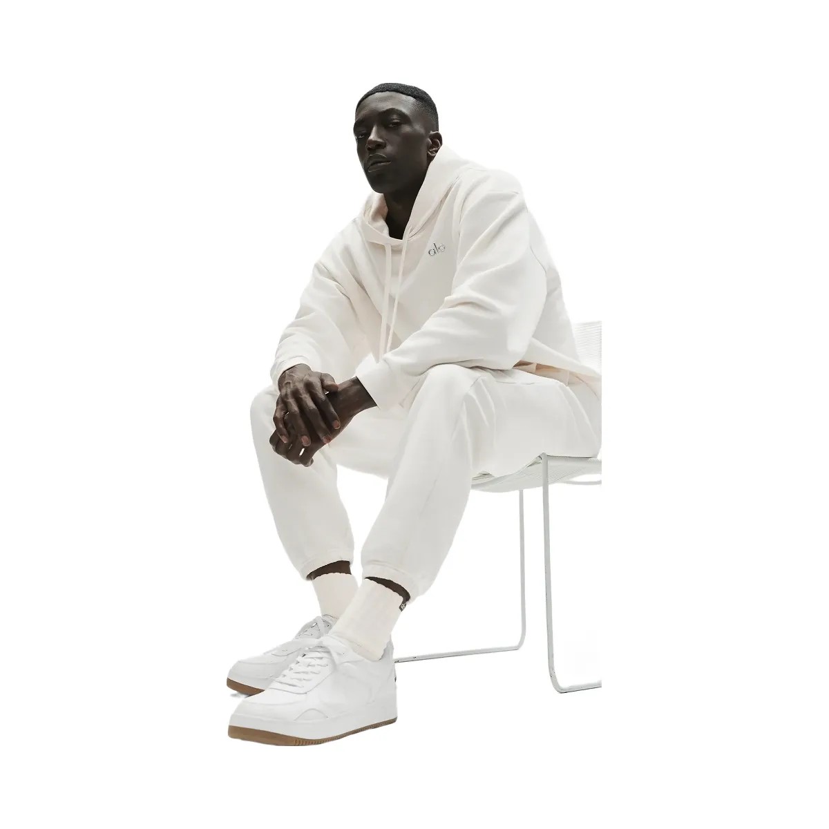 Alo Unisex Half-Crew Scrunch Sock - Ivory - HypeFly India View 3