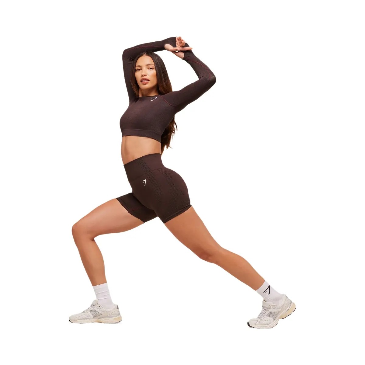 Gymshark Vital Crop Top - Rich Maroon/Marl - HypeFly India View 6