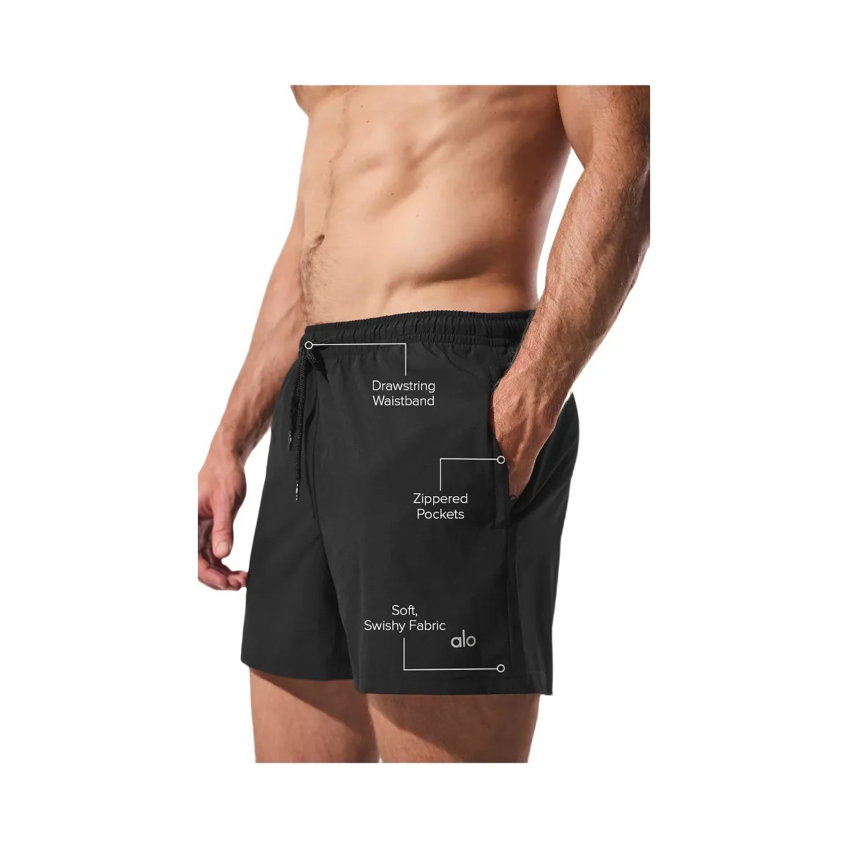 Alo Men's 5" Circuit Short - Black - HypeFly India View 2