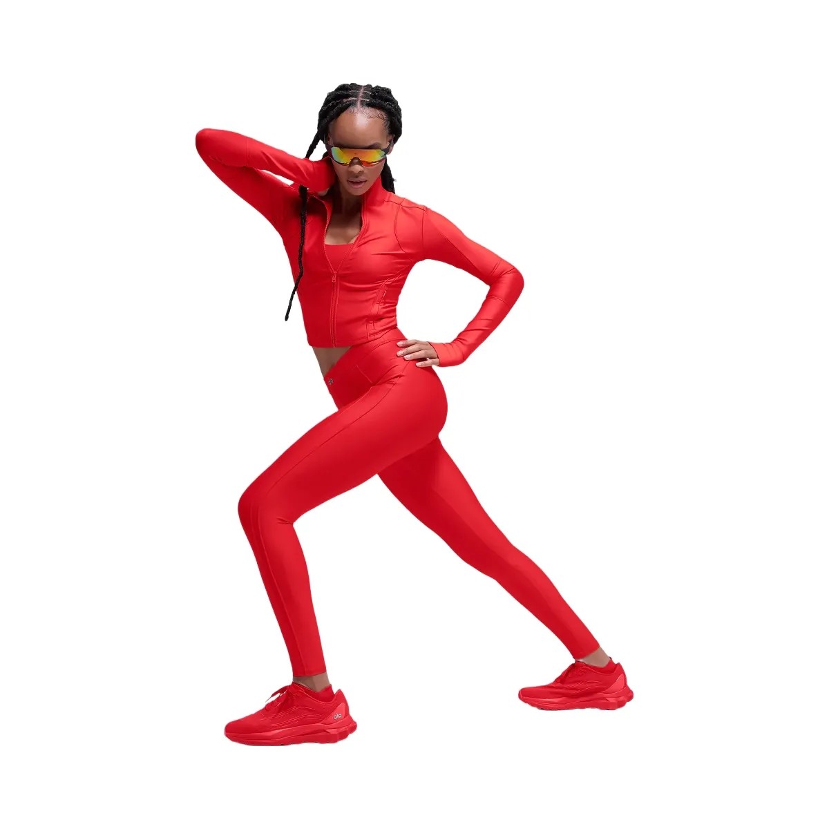 Alo Women's Airlift Ignite Zip Up Jacket - Bright Red - HypeFly India View 3