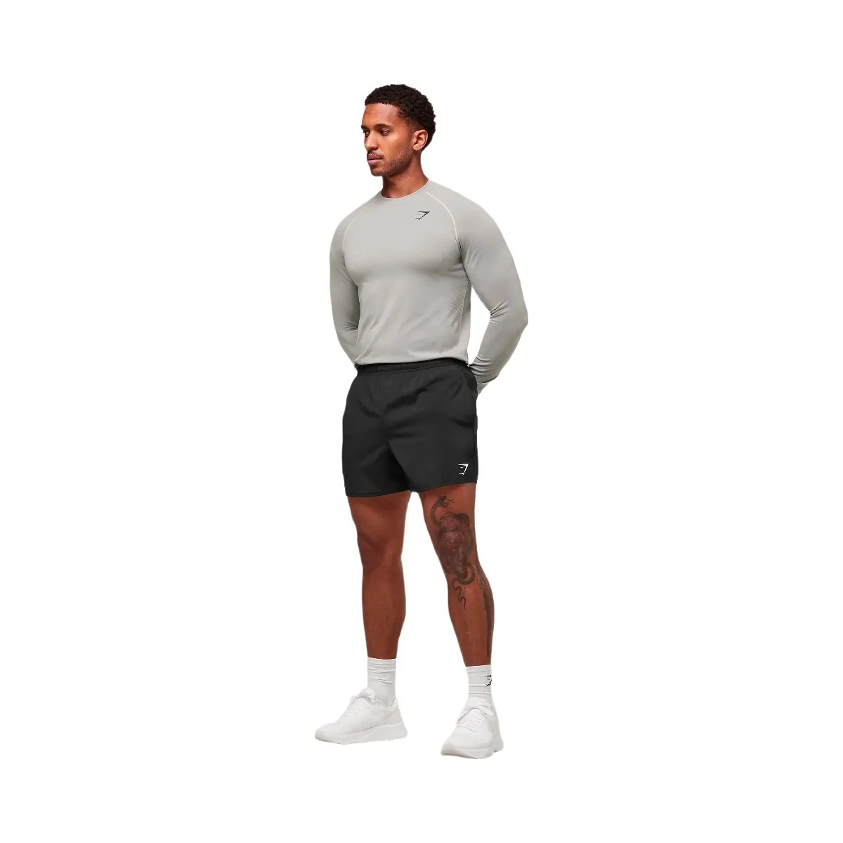 Gymshark Vital Long Sleeve T-Shirt - Light Grey/Smokey Grey - HypeFly India View 5