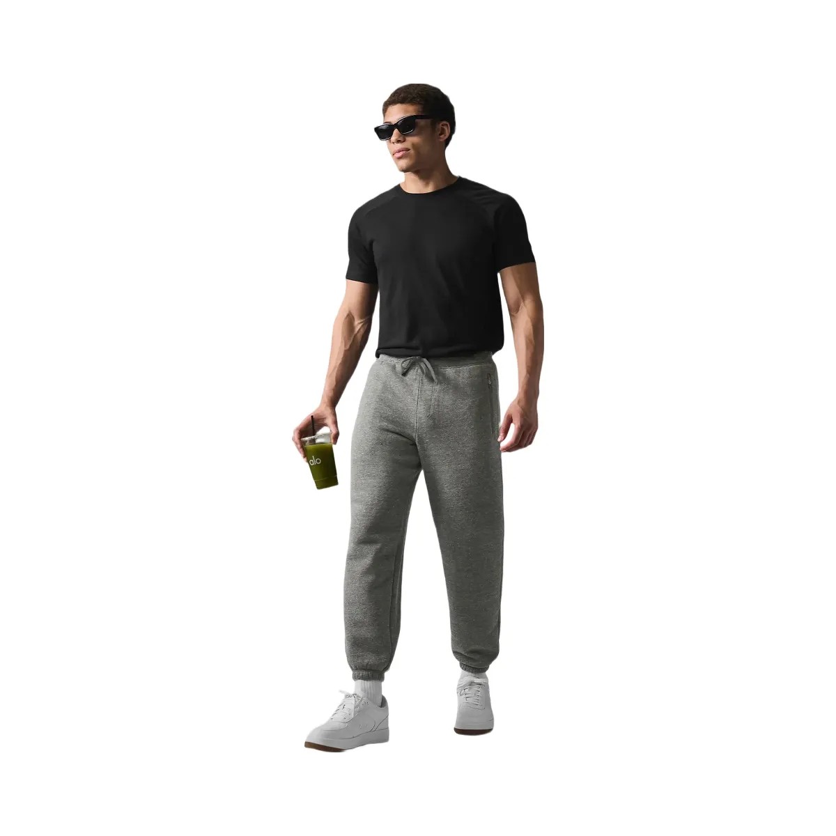 Alo Men's Triumph Restore Sweatpant - Grey Triblend - HypeFly India View 4