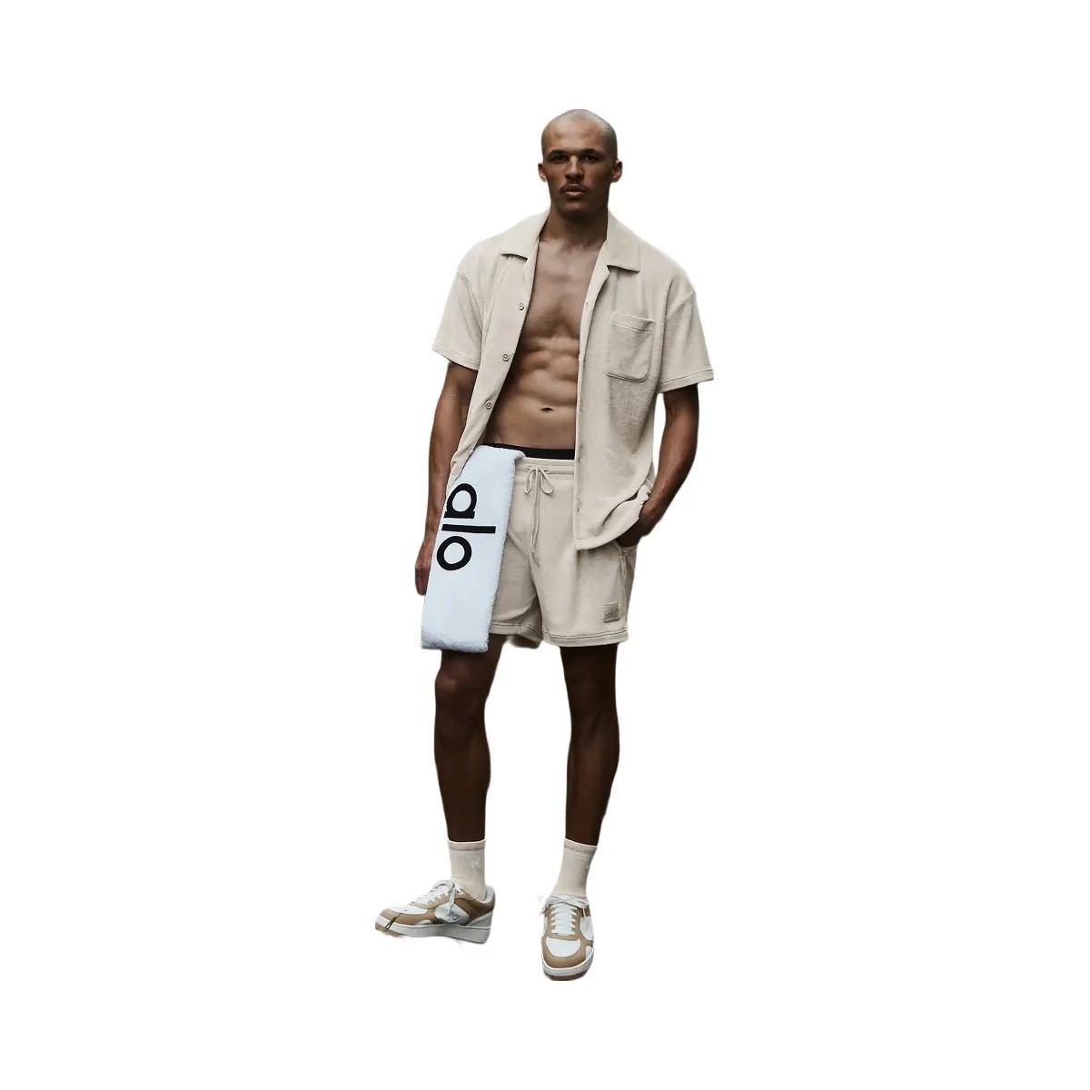 Alo Men's 7" Coastal Terry Short - Bone - HypeFly India View 2