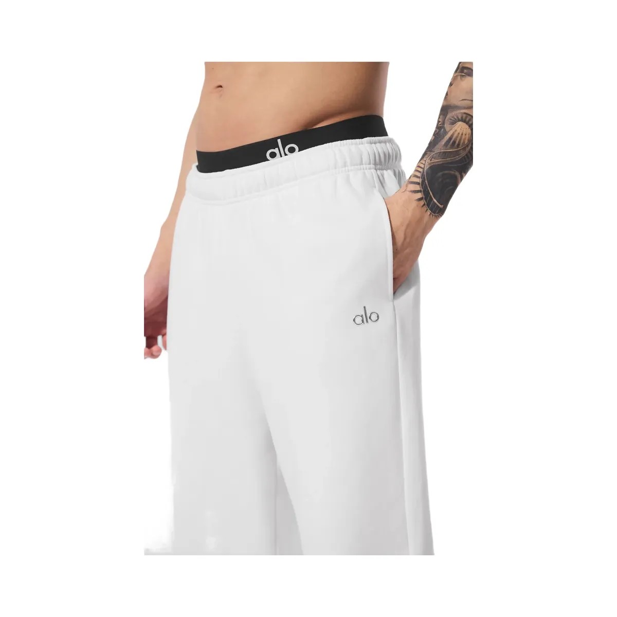 Alo Men's Accolade Sweatpant - White - HypeFly India View 4