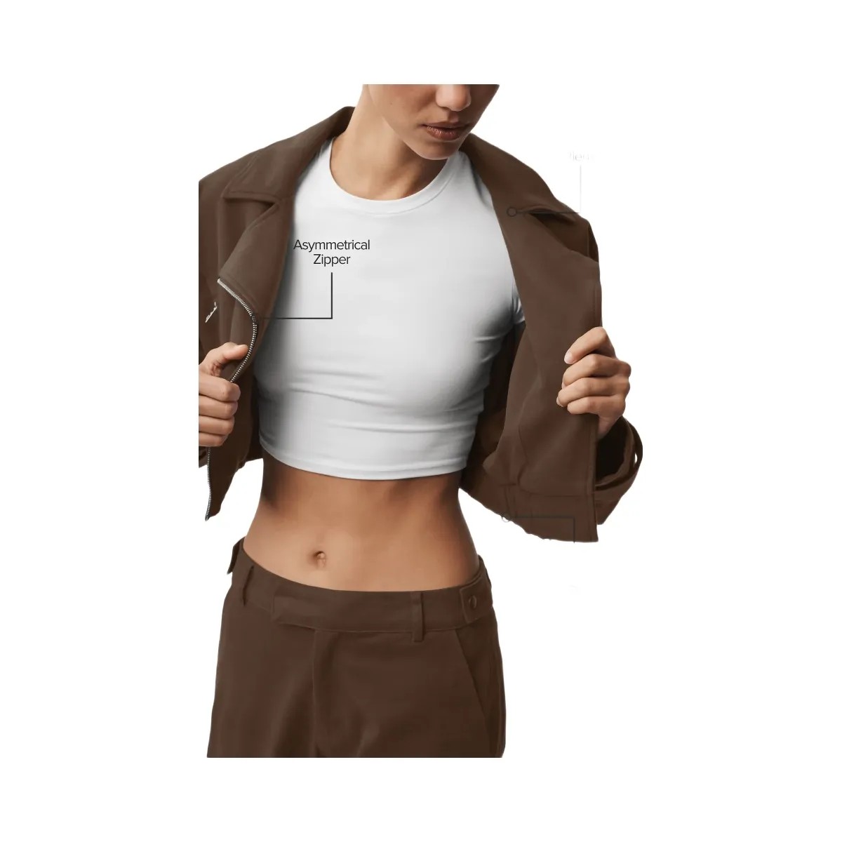 Alo Women's Cropped Cosmopolitan Jacket - Espresso - HypeFly India View 3