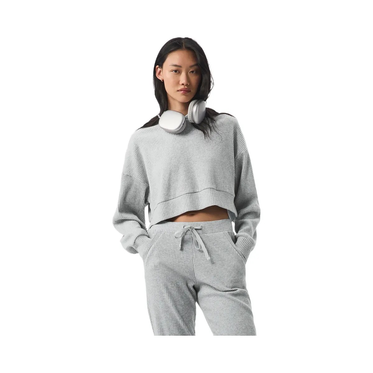 Alo Women's Muse Hoodie - Athletic Heather Grey - HypeFly India View 1