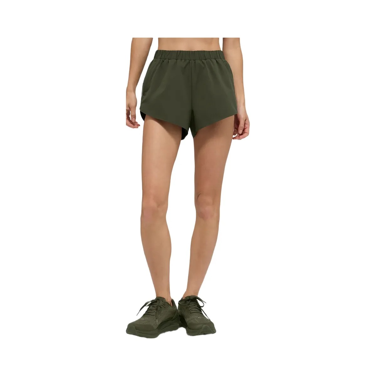 Alo Women's Playmaker Dolphin Short - Green Olive - HypeFly India View 1