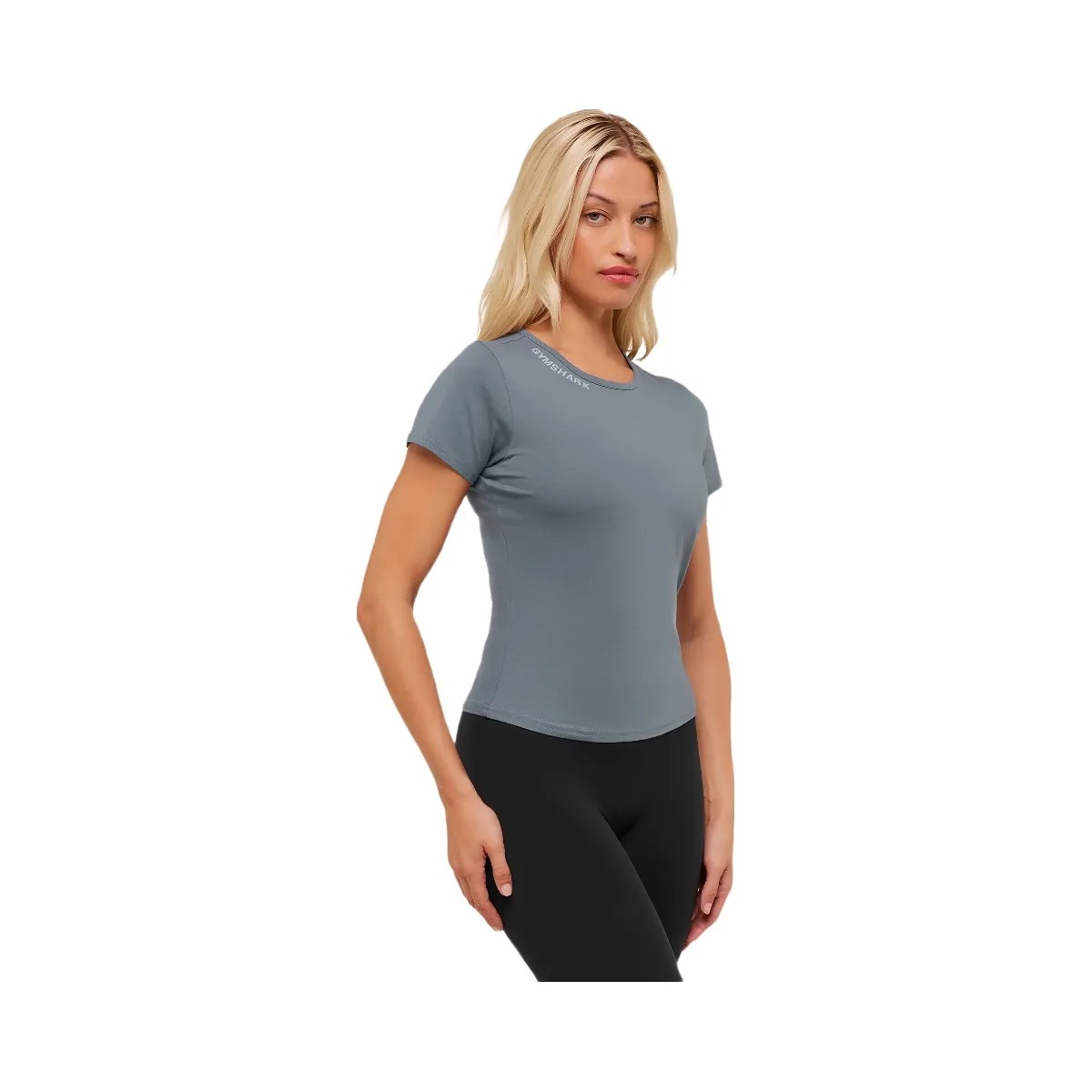 Gymshark Embroidered Logo Crop Top - Iron Blue - HypeFly India View 3