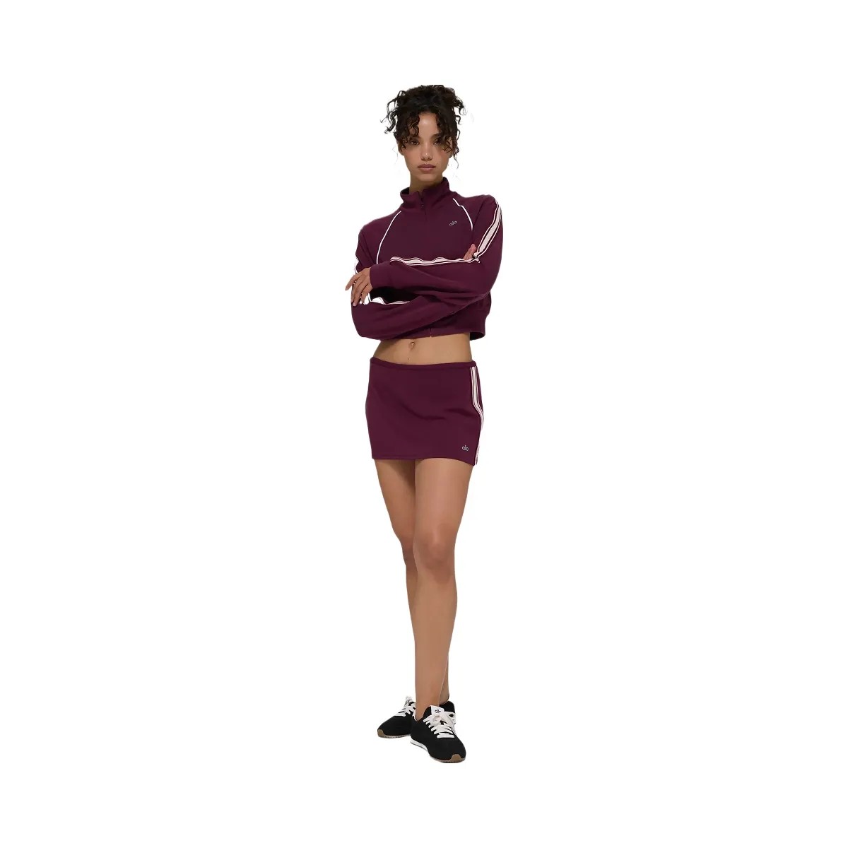 Alo Women's Track Star Mini Skirt - Burgundy - HypeFly India View 6