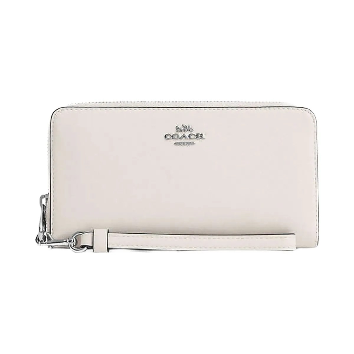 Coach Long Zip Around Wallet Calf Leather-Silver-Chalk - HypeFly India View 4