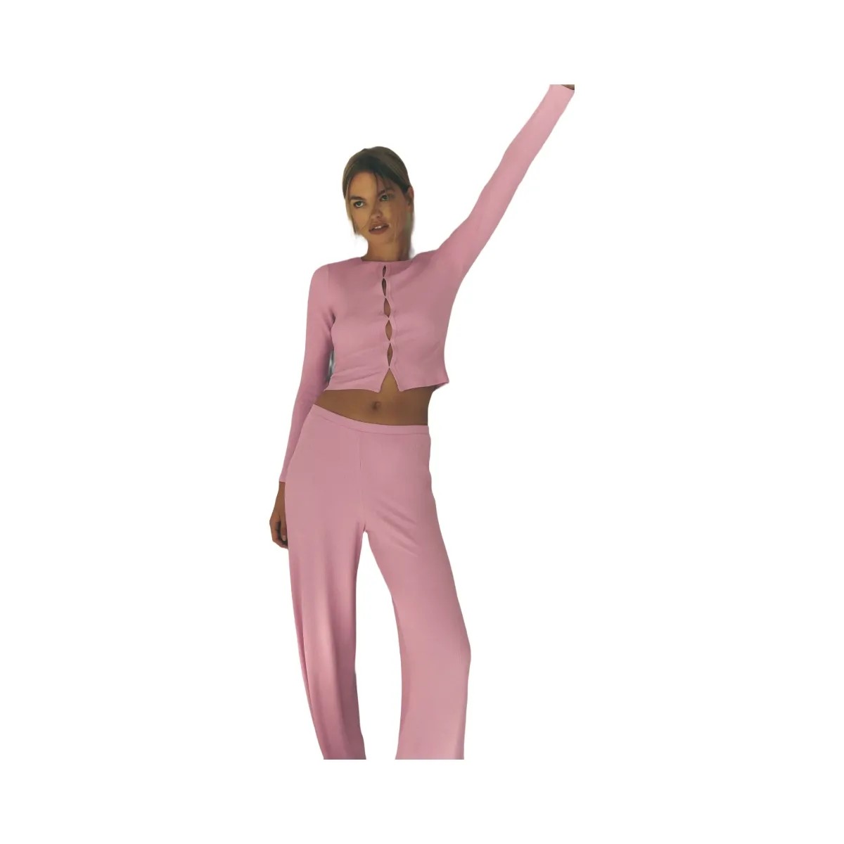 Alo Women's Mid-Rise Dreamlight Straight Pant - Candy Heart Pink - HypeFly India View 5