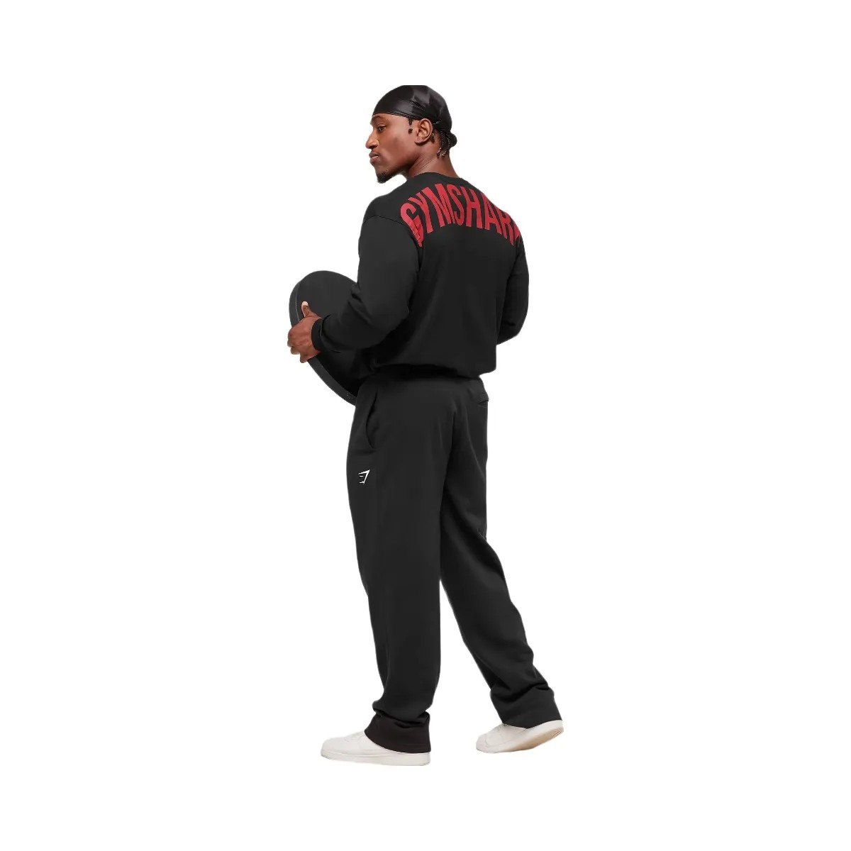 Gymshark Power Long Sleeve T-Shirt - Black/Conditioning Red - HypeFly India View 6