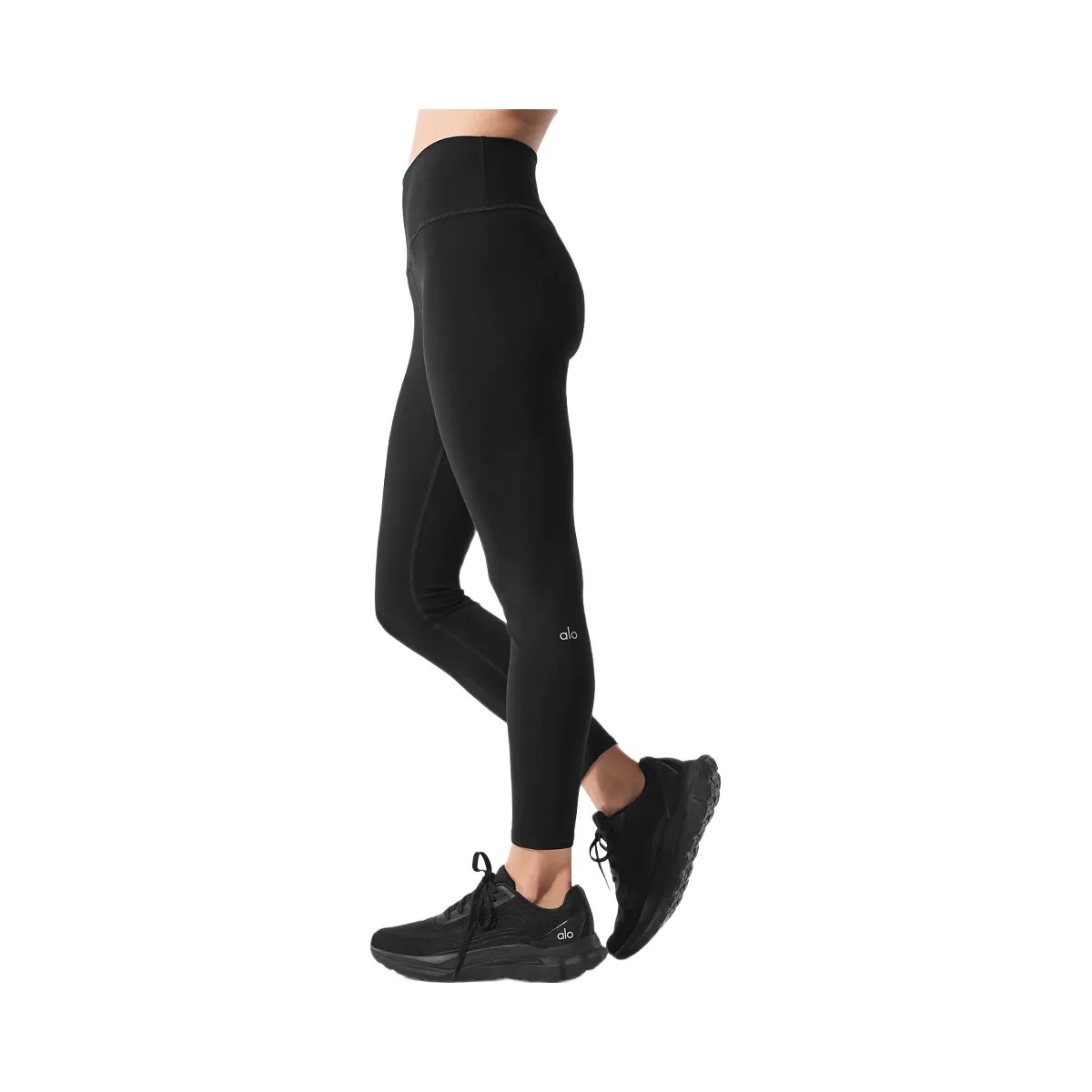 Alo Women's Alosoft High-Waist 7/8 Highlight Legging - Black - HypeFly India View 2