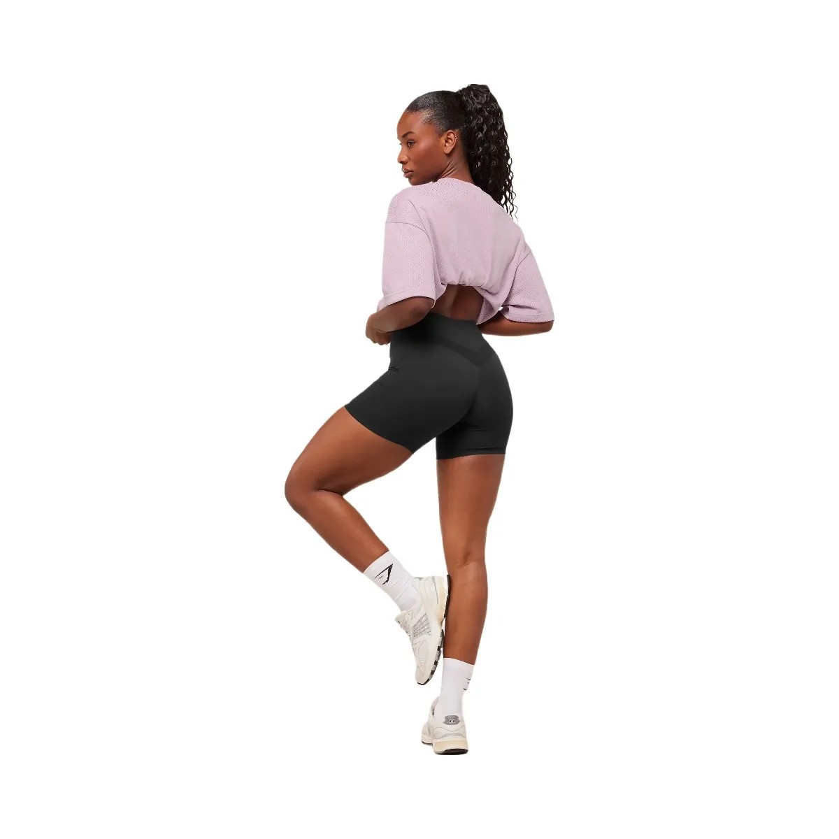 Gymshark Lifting Mesh Oversized Tee - Warm Lilac - HypeFly India View 5