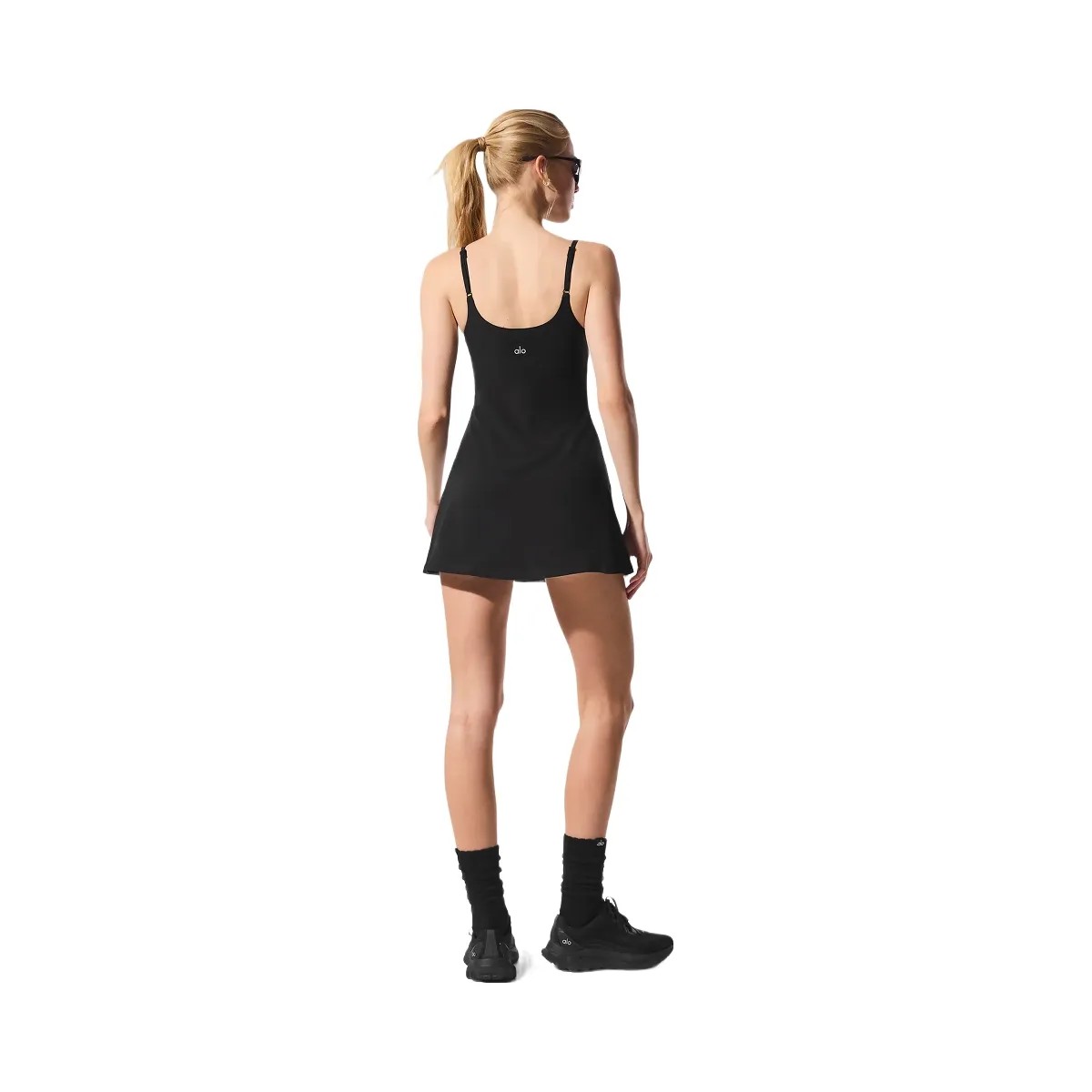 Alo Women's Alosoft Encore Tennis Dress - Black - HypeFly India View 6
