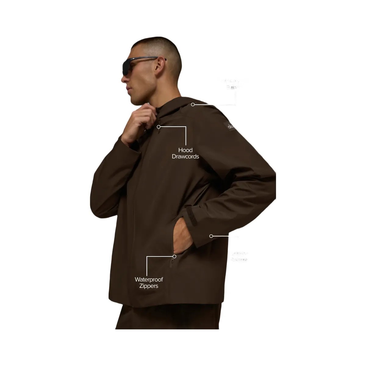 Alo Men's Alpha Shell Jacket - Espresso - HypeFly India View 2