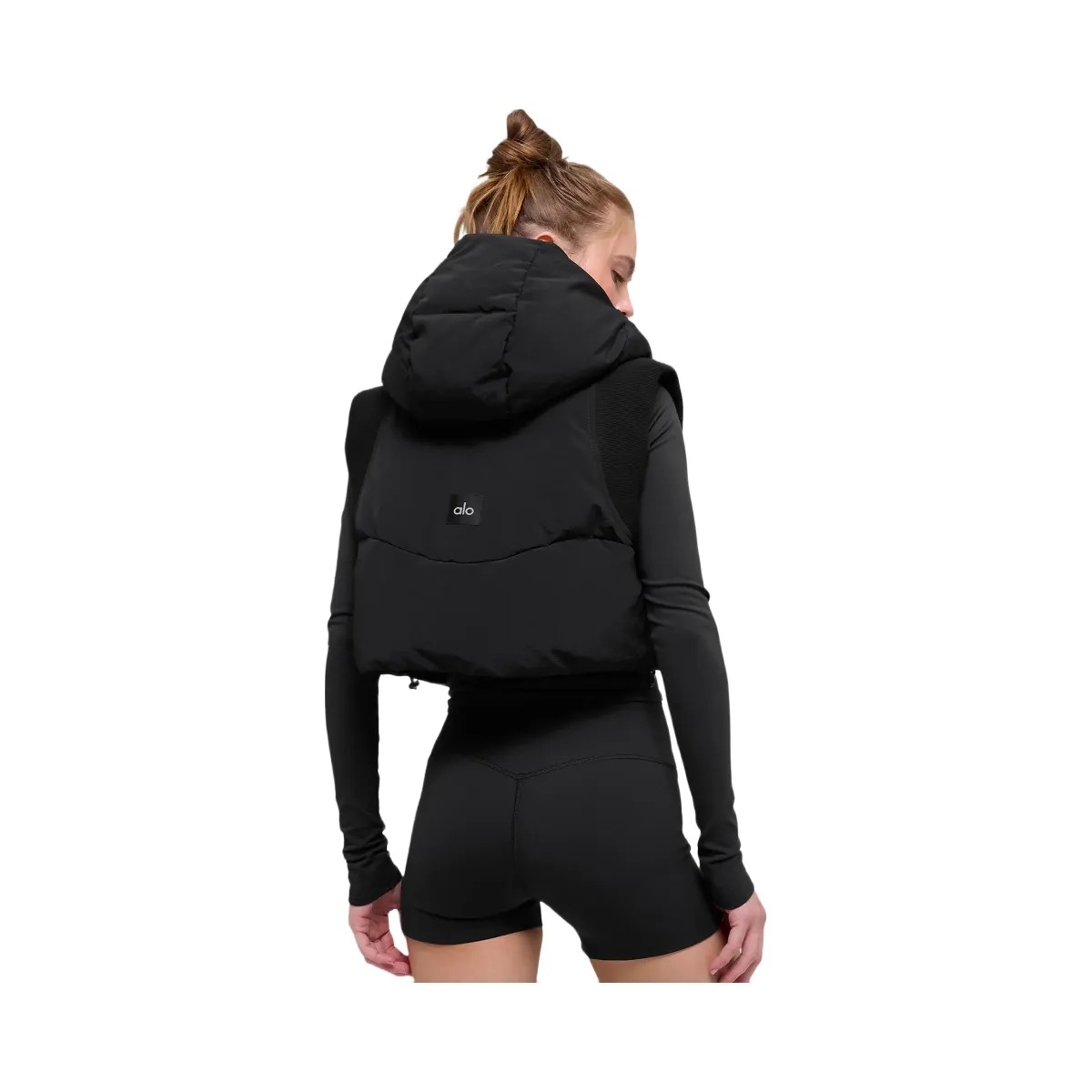 Alo Women's Fast Lane Puffer Vest - Black - HypeFly India View 3