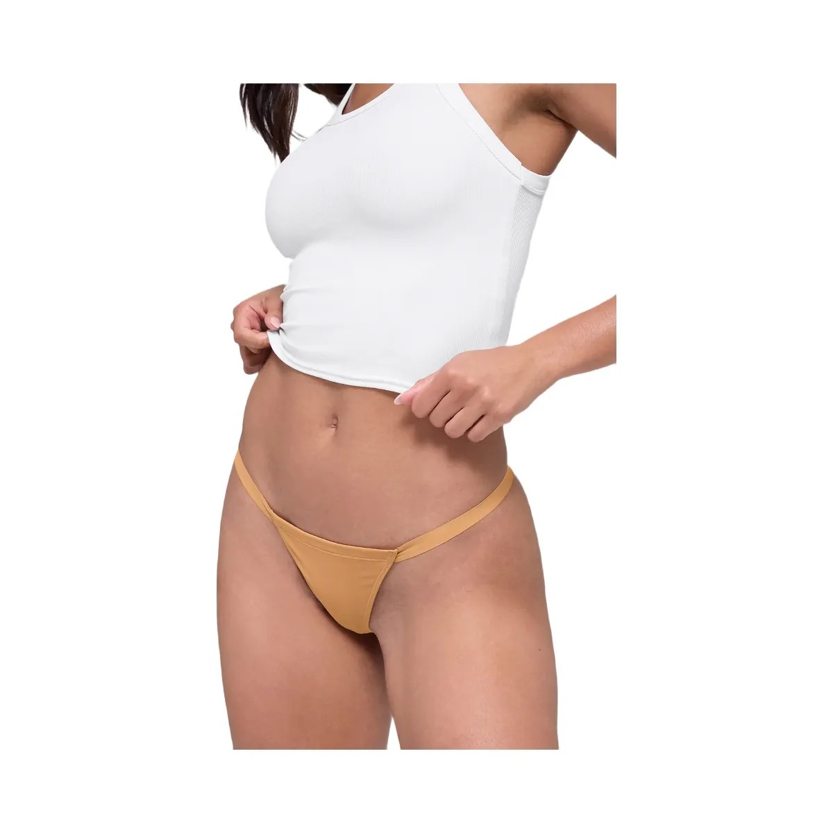 Alo Women's Airbrush Invisible String Thong - Sand - HypeFly India View 1