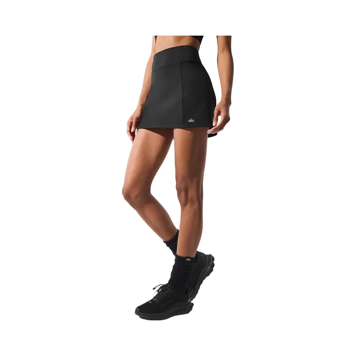 Alo Women's Airbrush High-Waist Good Form Tennis Skirt - Black - HypeFly India View 4