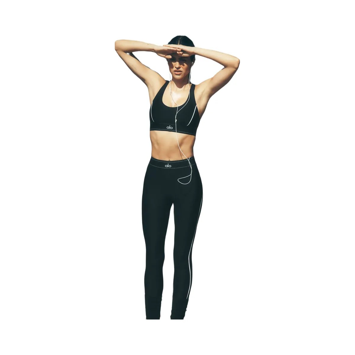 Alo Women's Airlift High-Waist Suit Up Legging - Black/White - HypeFly India View 6