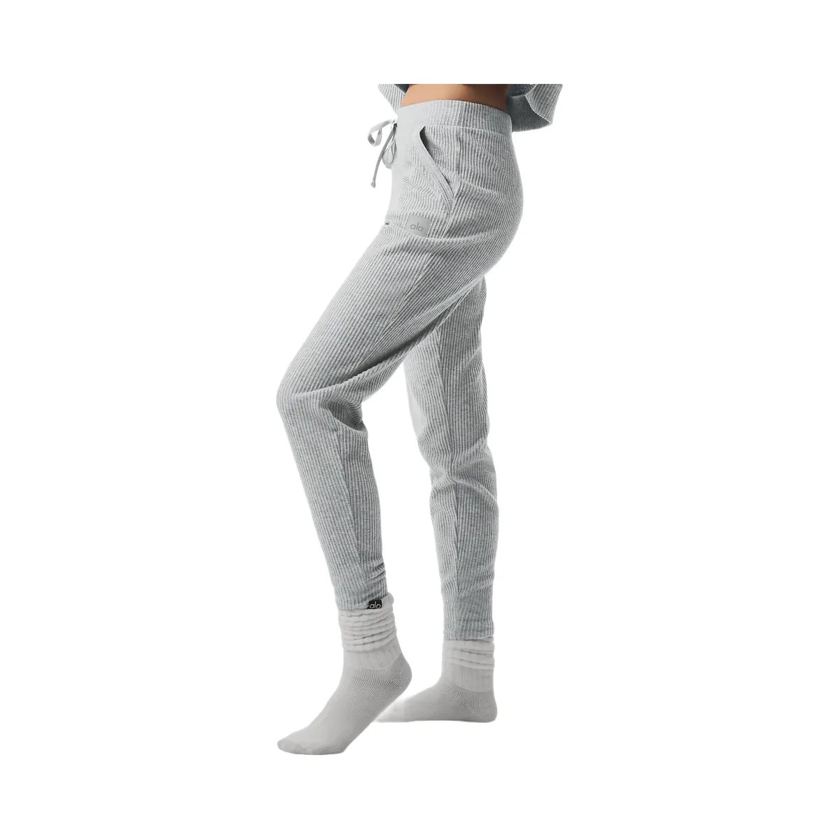 Alo Women's Muse Sweatpant - Athletic Heather Grey - HypeFly India View 4
