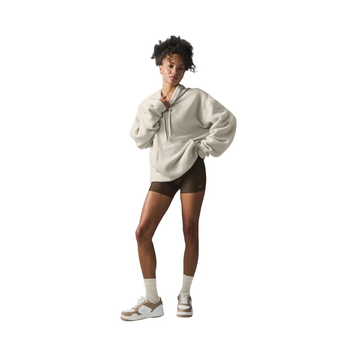 Alo Women's Triumph Restore Hoodie - Bone - HypeFly India View 5