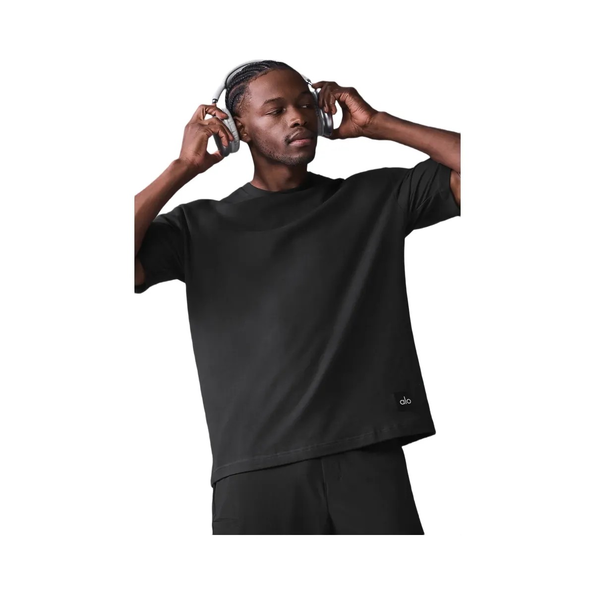 Alo Men's Double Take Short Sleeve - Black - HypeFly India View 4