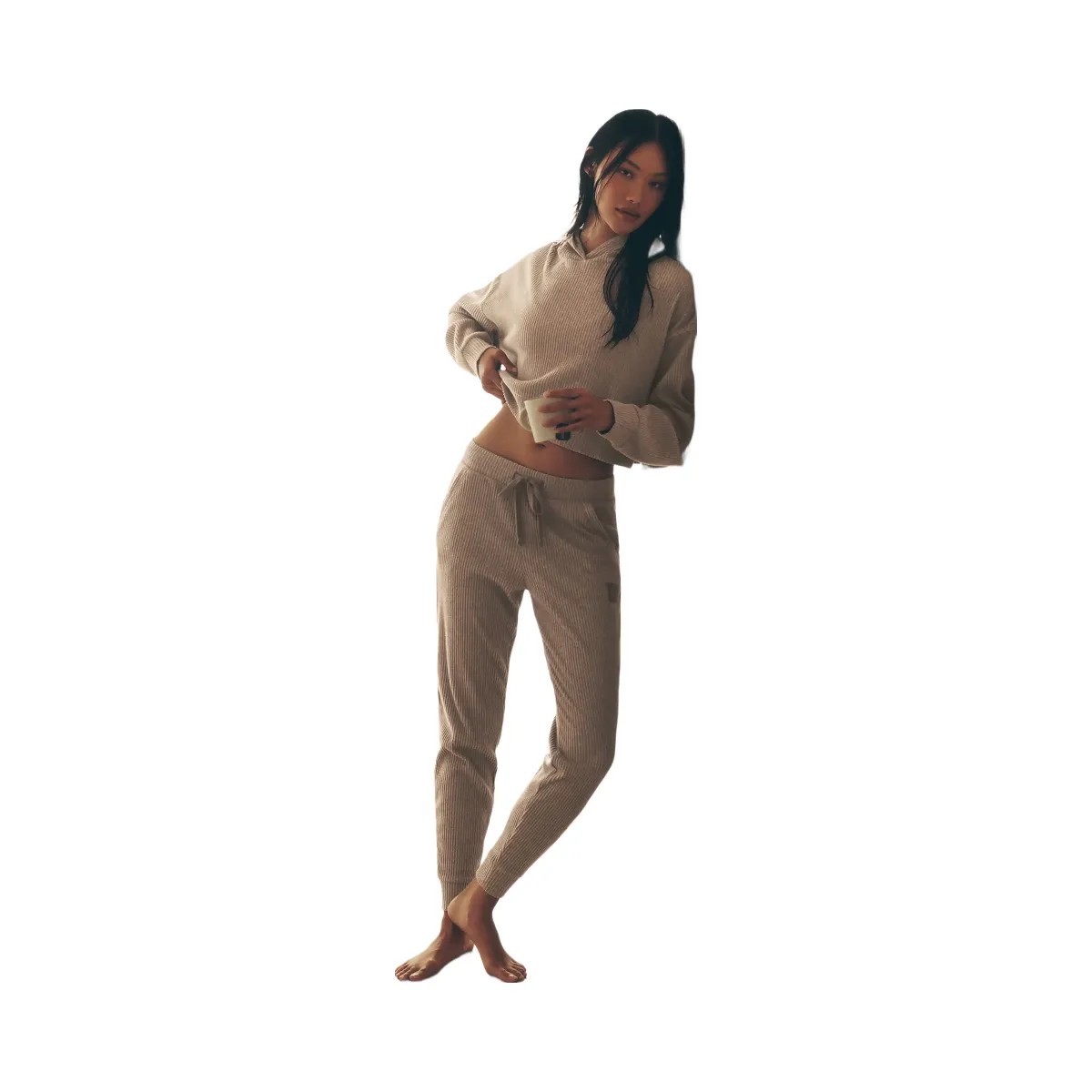 Alo Women's Muse Sweatpant - Gravel Heather - HypeFly India View 5