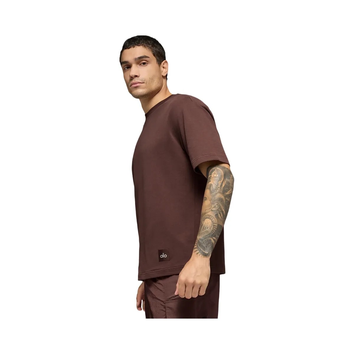 Alo Men's Double Take Short Sleeve - Brownstone - HypeFly India View 4