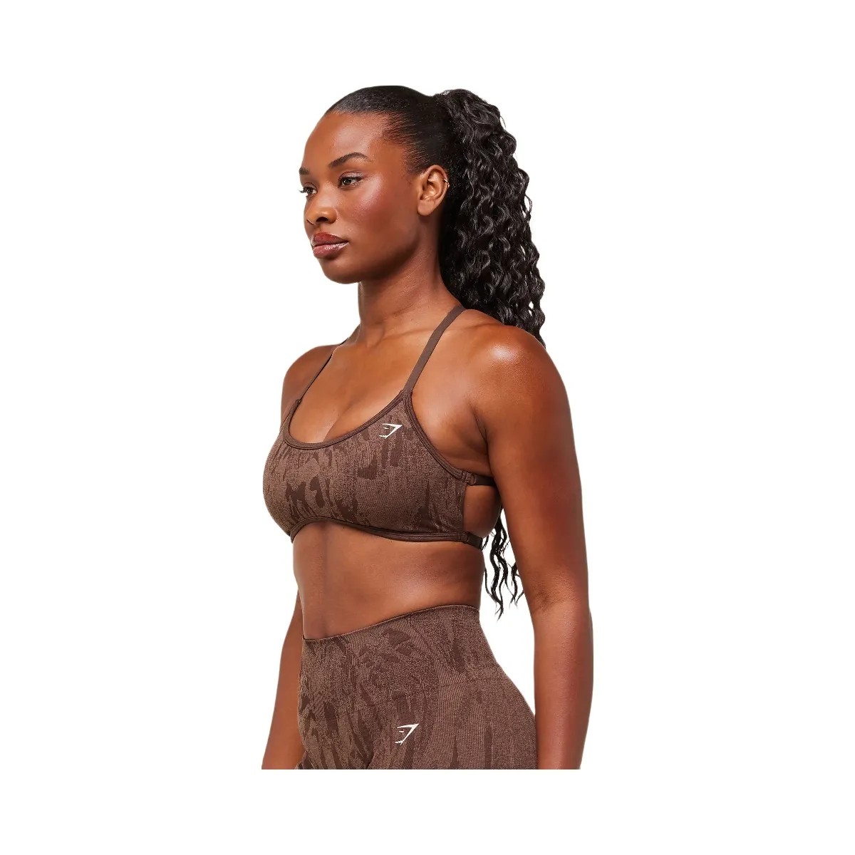 Gymshark Adapt Camo Cross Back Sports Bra - Archive Brown/Soft Brown - HypeFly India View 3