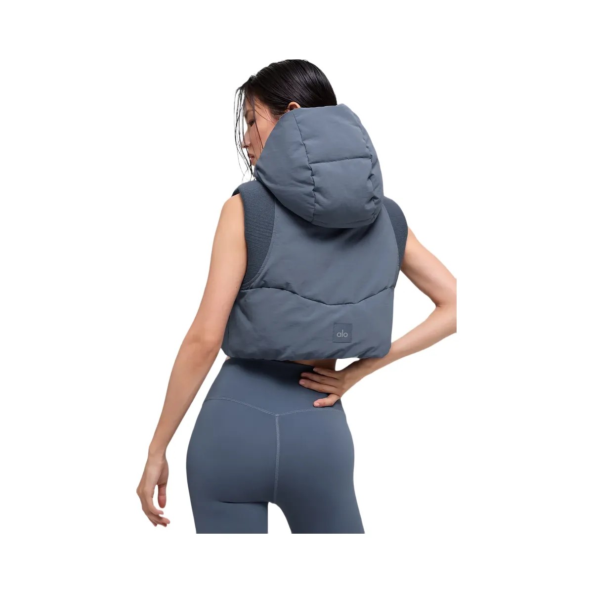 Alo Women's Fast Lane Puffer Vest - Bluestone - HypeFly India View 3