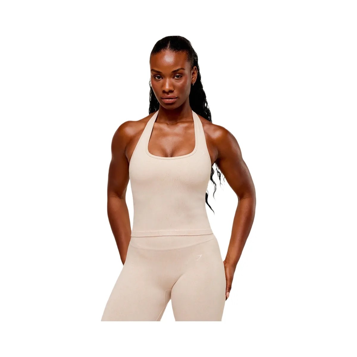Gymshark Adapt Fleck x Whitney Tank With Shelf - Coconut White - HypeFly India View 4