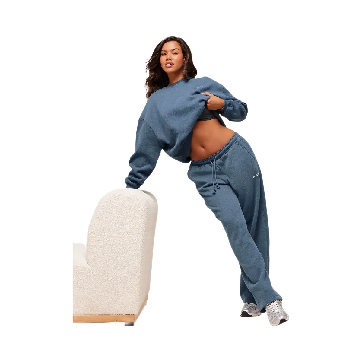 Gymshark Cosy Luxe Sweatshirt - Compound Blue Marl - HypeFly India View 3