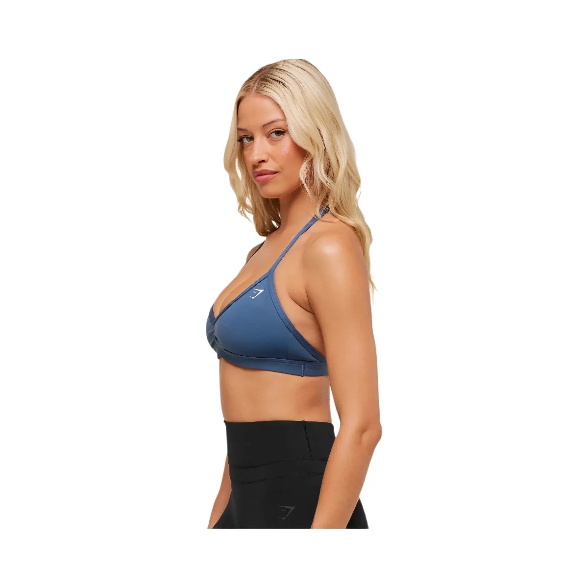 Gymshark Minimal Halterneck Sports Bra - Compound Blue - HypeFly India View 3