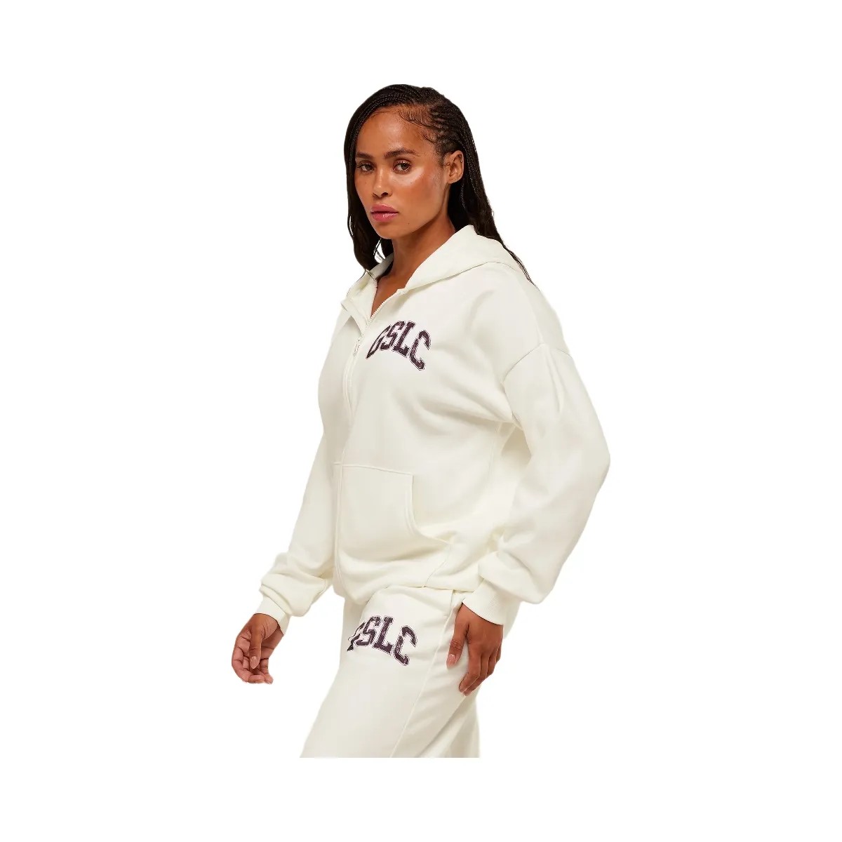 Gymshark GSLC Graphic Zip Up Hoodie - Soft White - HypeFly India View 2