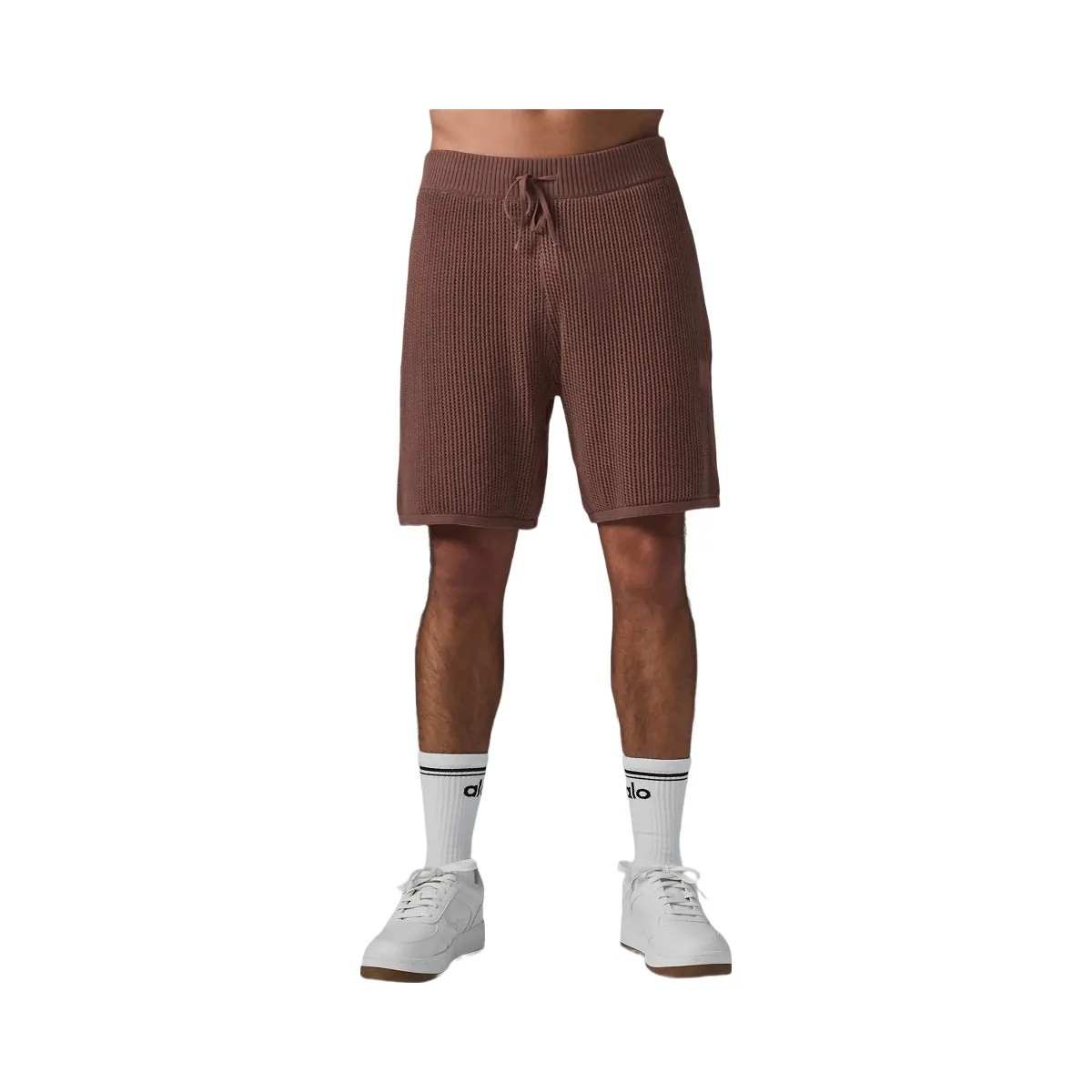 Alo Men's Open-Knit Short - Chestnut - HypeFly India View 3