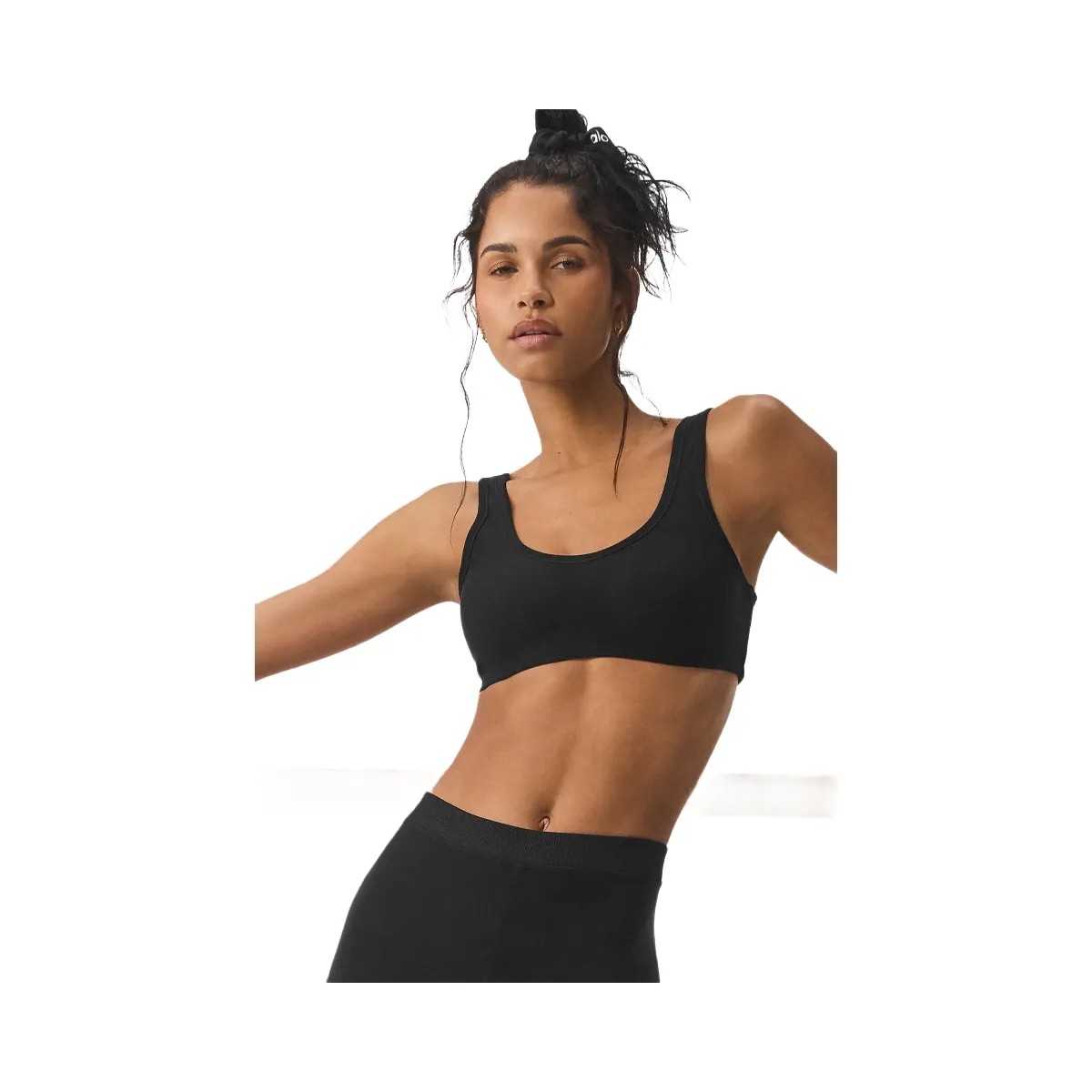 Alo Women's Alosoft Center Stage Bra - Black - HypeFly India View 1