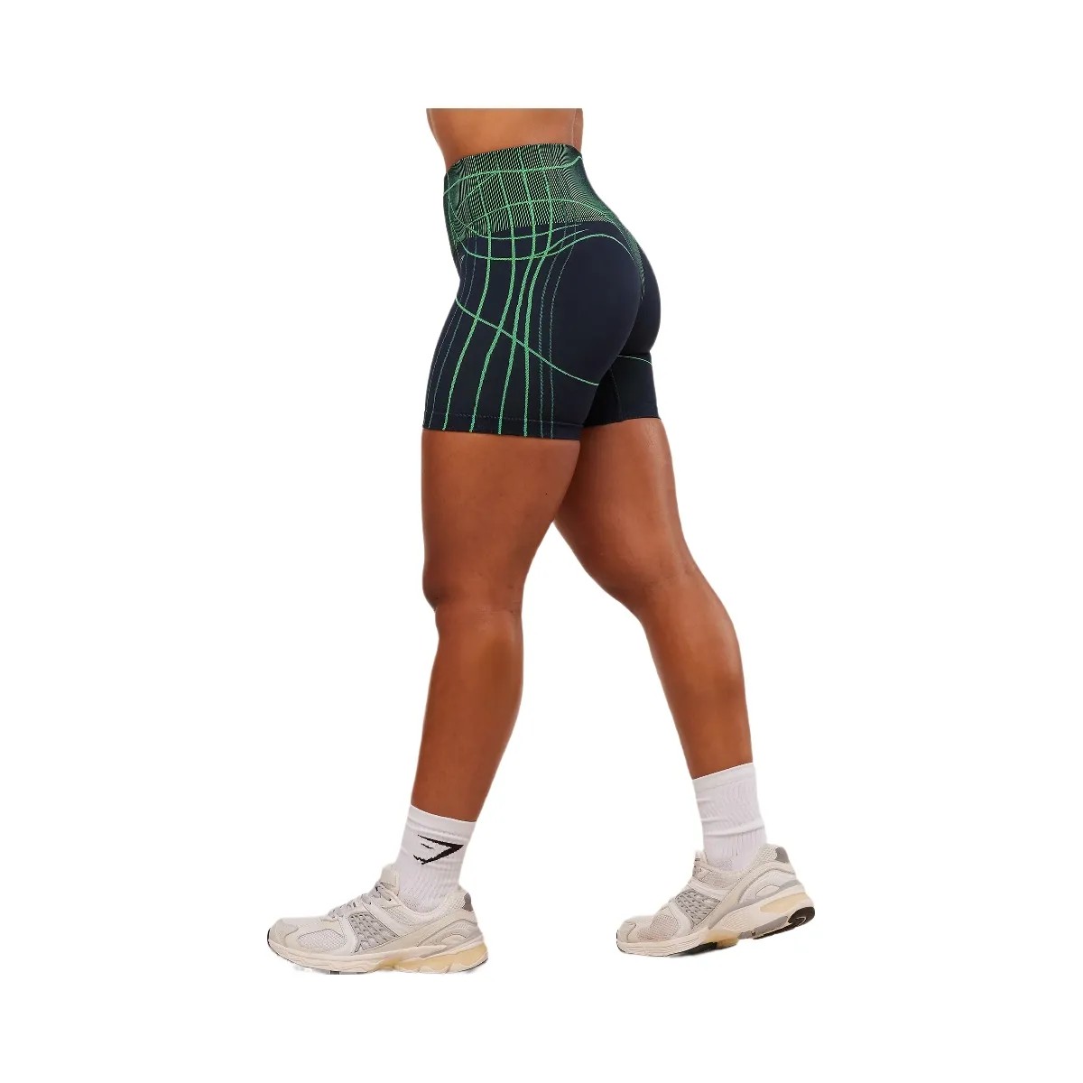 Gymshark Apex Seamless Shorts - Heavy Blue/Active Green - HypeFly India View 3