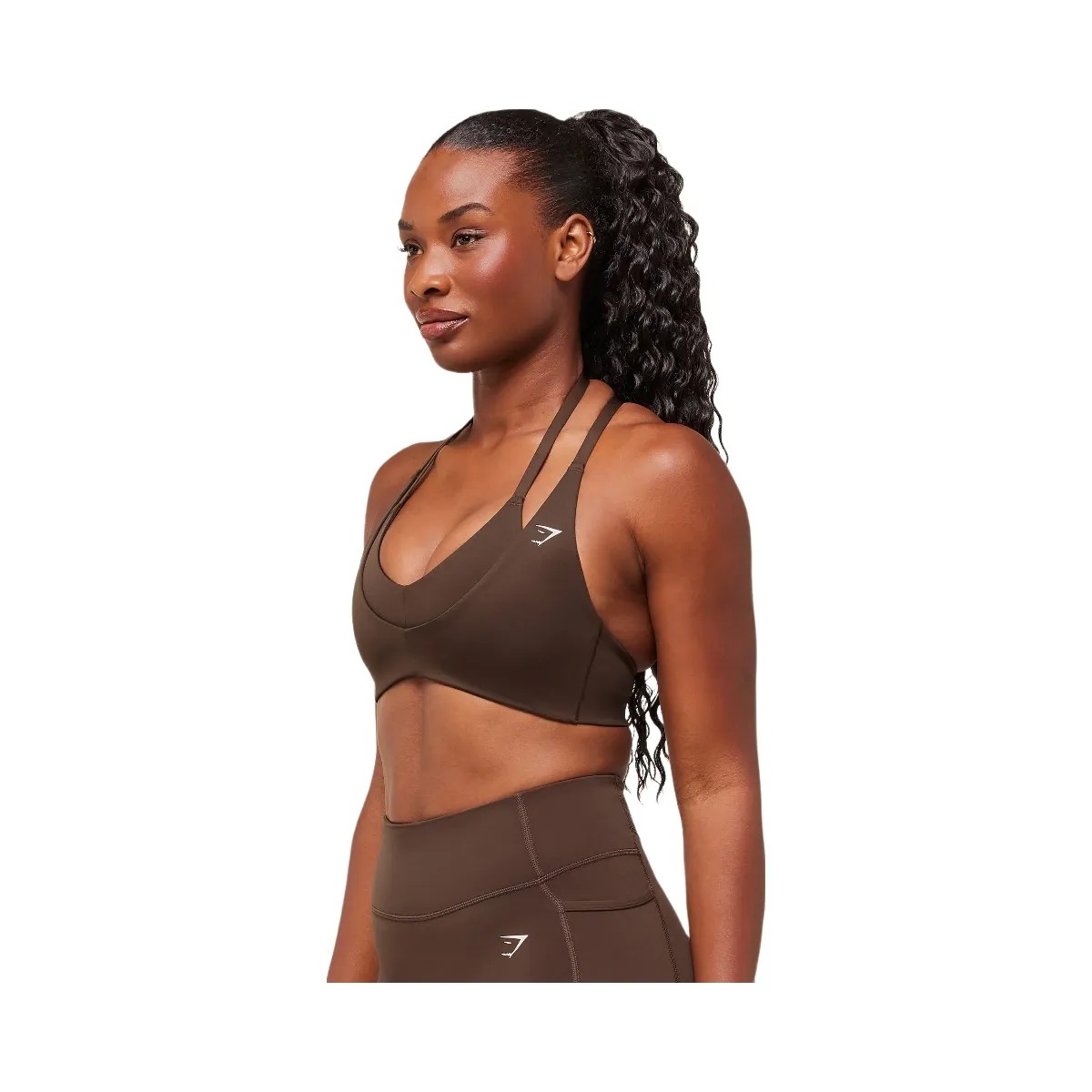 Gymshark Reps T Back Sports Bra - Archive Brown - HypeFly India View 3