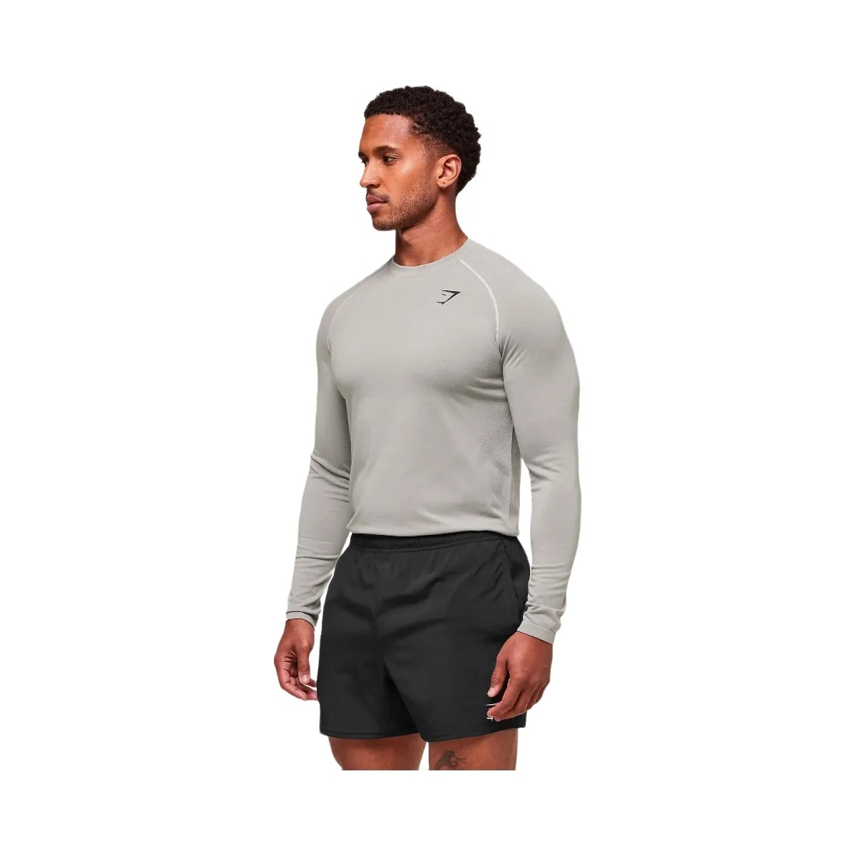 Gymshark Vital Long Sleeve T-Shirt - Light Grey/Smokey Grey - HypeFly India View 3