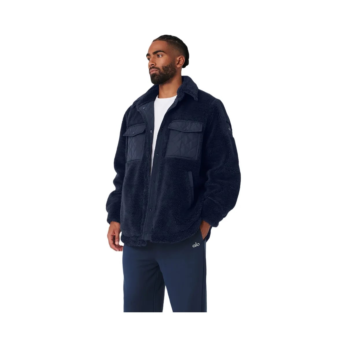 Alo Men's Sherpa Edge Shacket - Navy - HypeFly India View 4
