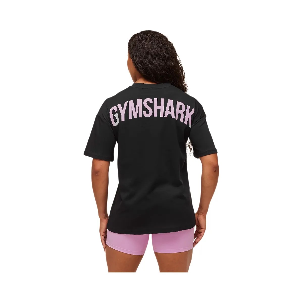 Gymshark Power Oversized T-Shirt - Black/Warm Lilac - HypeFly India View 2