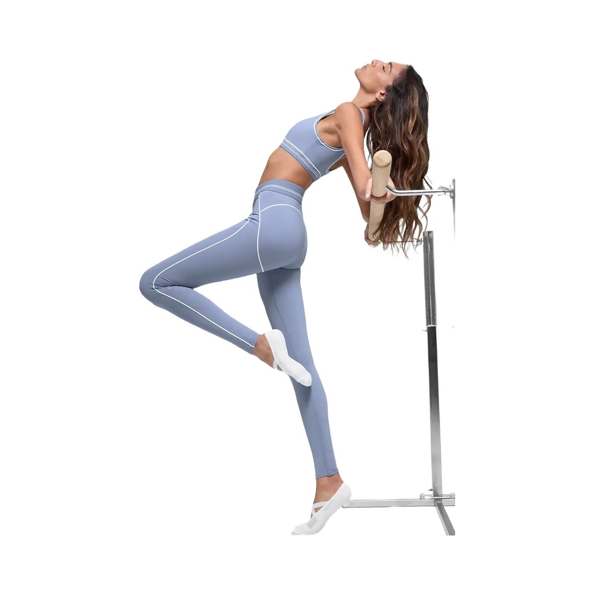 Alo Women's Airbrush High-Waist Heart Throb Legging - Winter Frost/White - HypeFly India View 3