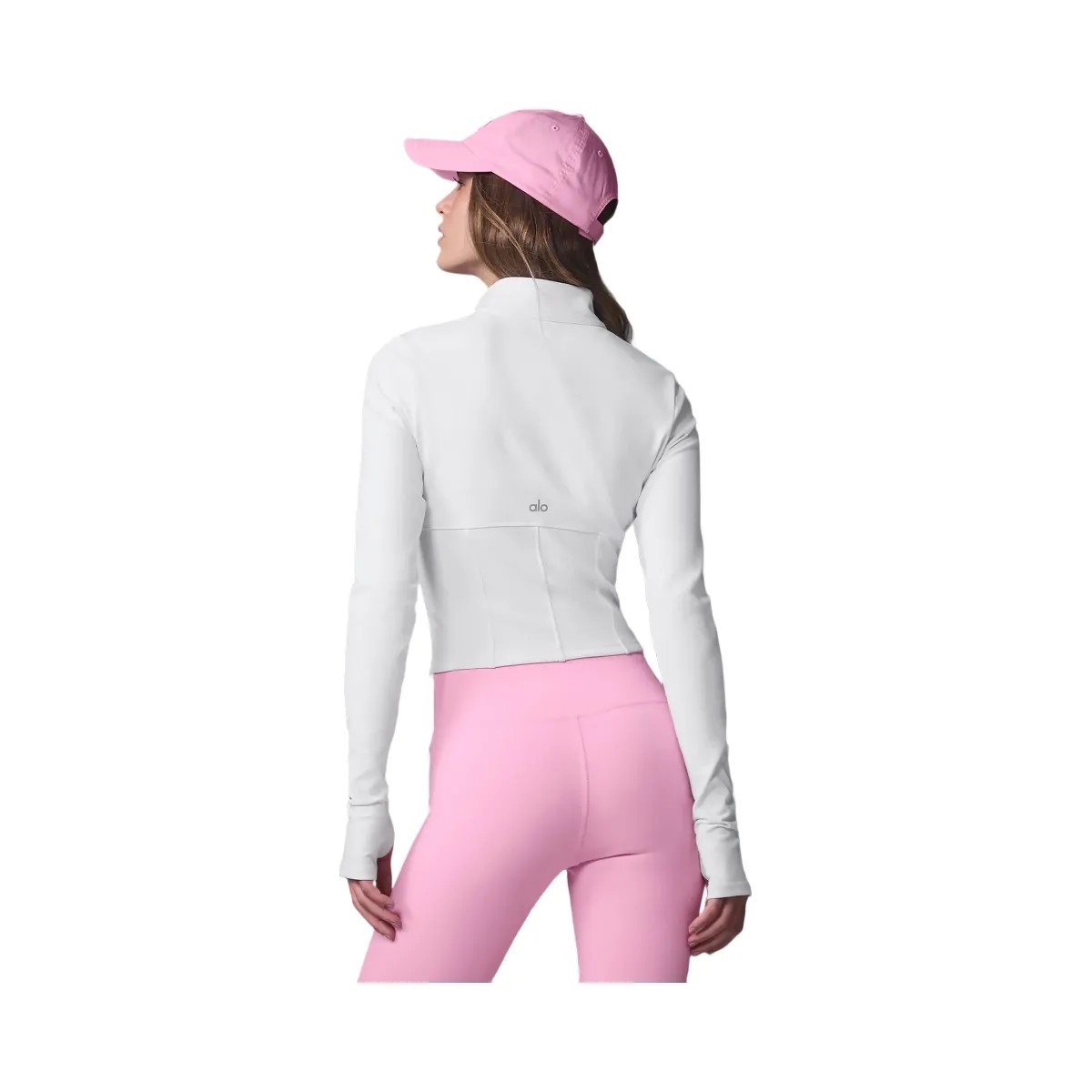 Alo Women's Airbrush Corset Full Zip Jacket - White - HypeFly India View 3