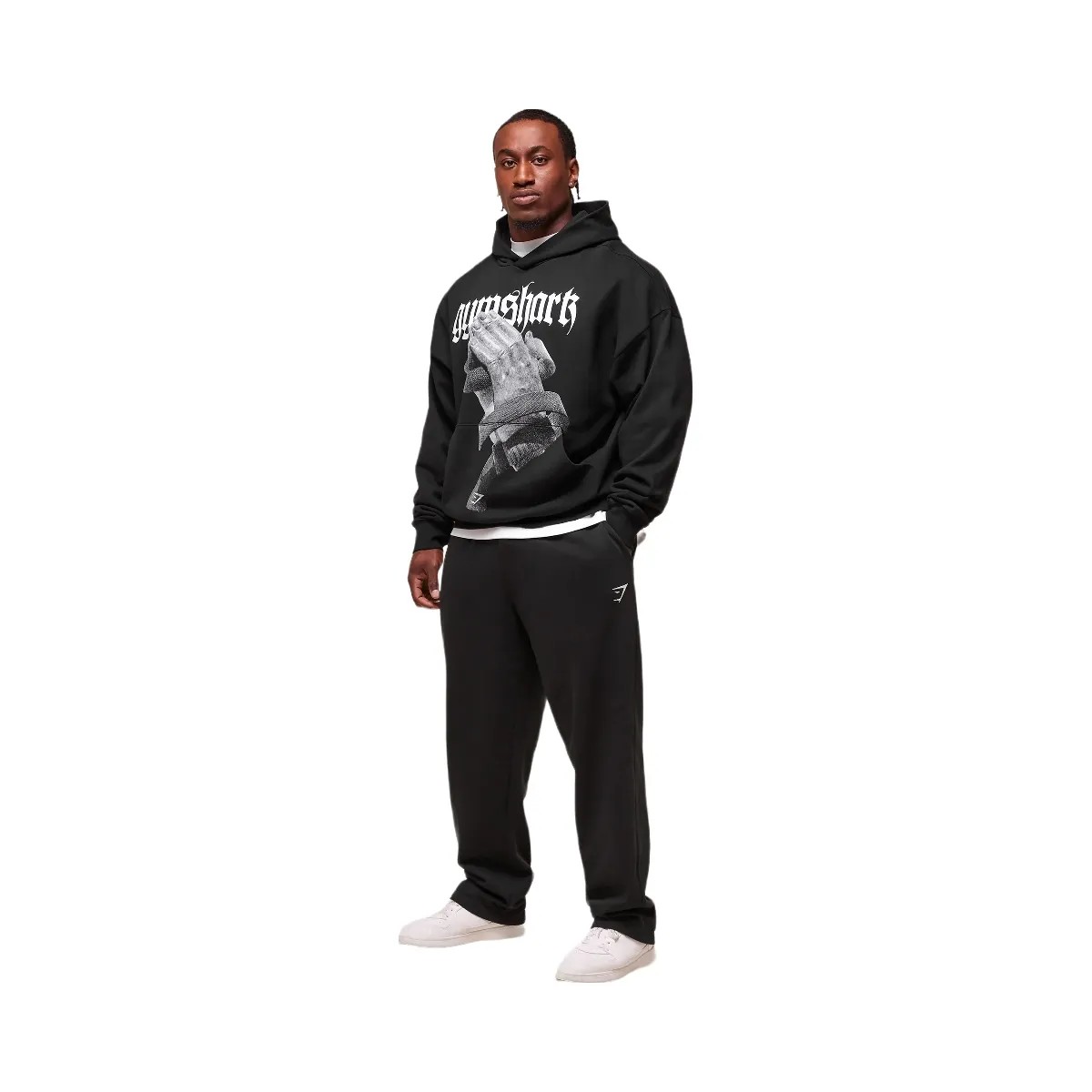 Gymshark Prayer Hands Hoodie - Black - HypeFly India View 4