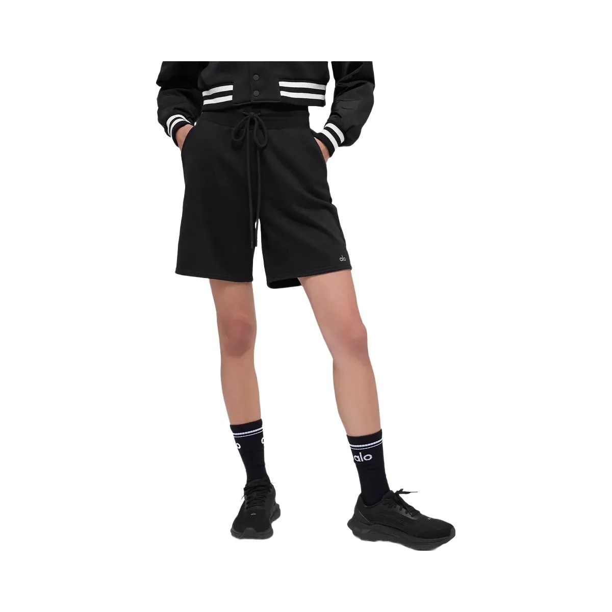 Alo Women's High-Waist Easy Sweat Short - Black - HypeFly India View 1