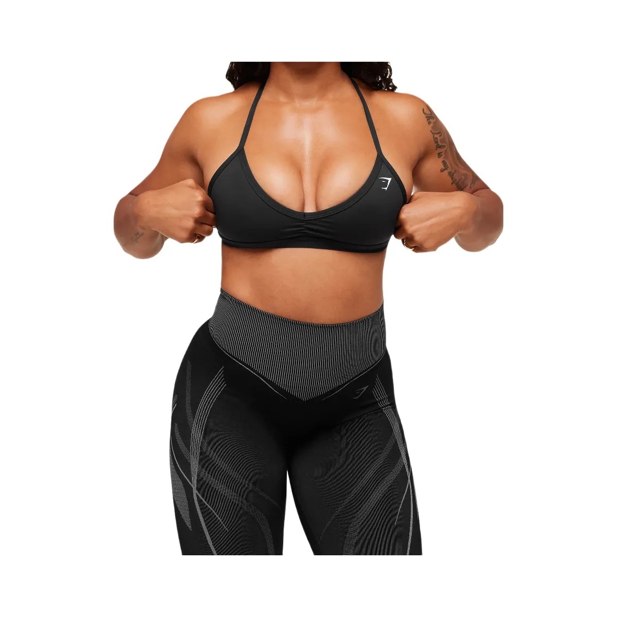 Gymshark x Analis Seamless Leggings - Black/Silver Grey - HypeFly India View 6