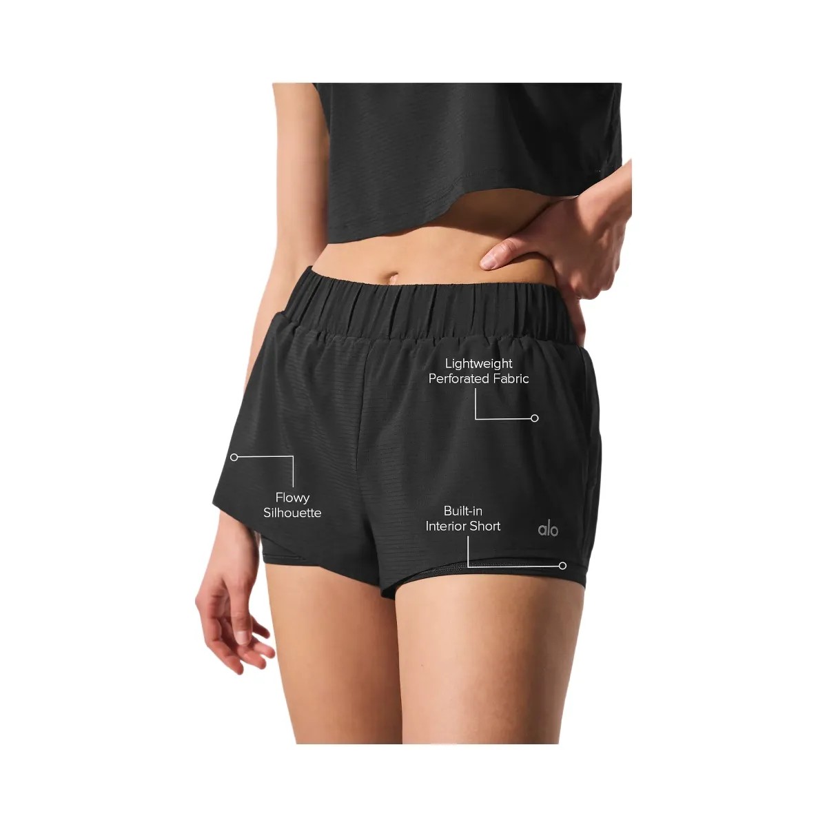 Alo Women's Sport Star Short - Black - HypeFly India View 1
