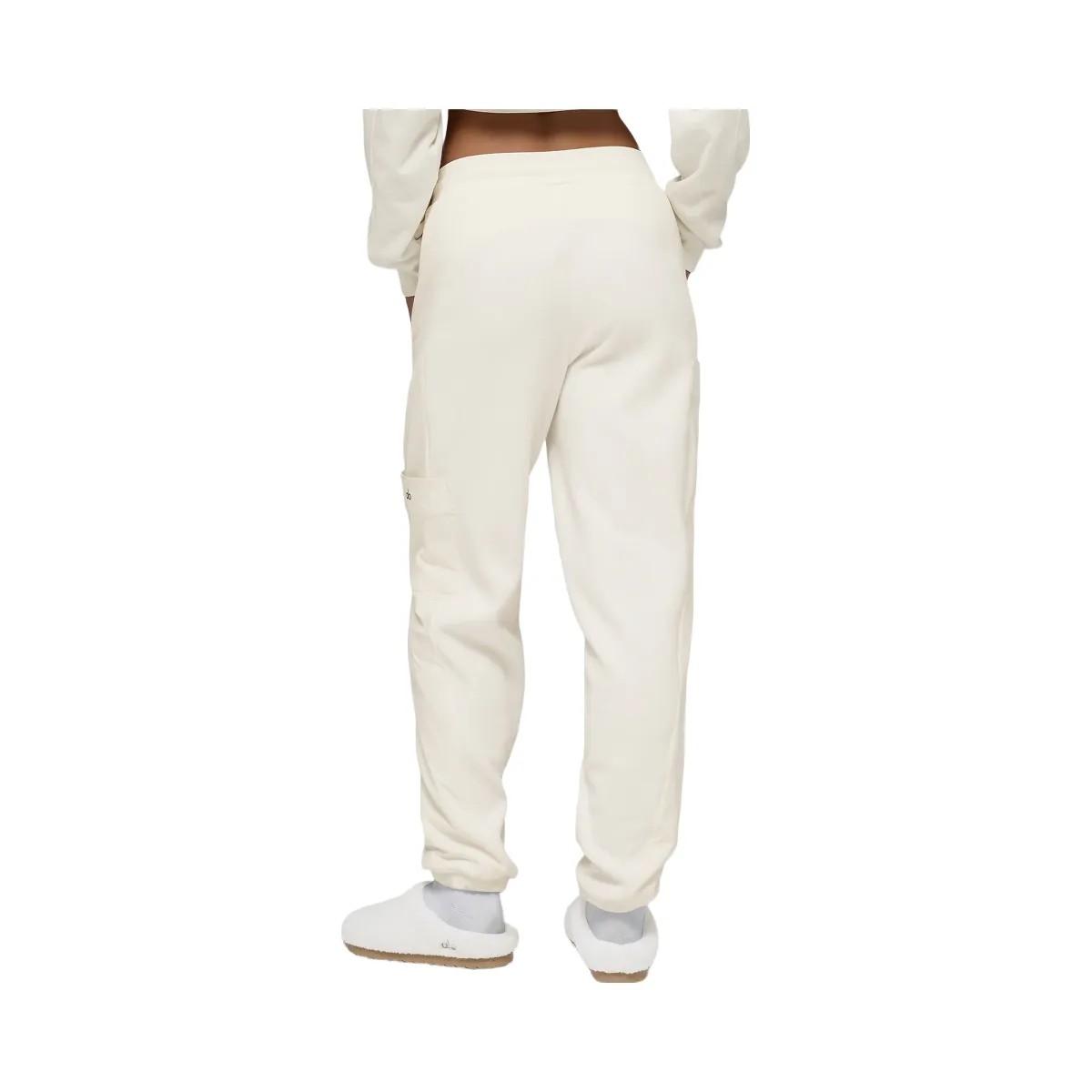 Alo Women's Polar Fleece Wintry Mix Pant - Ivory - HypeFly India View 3